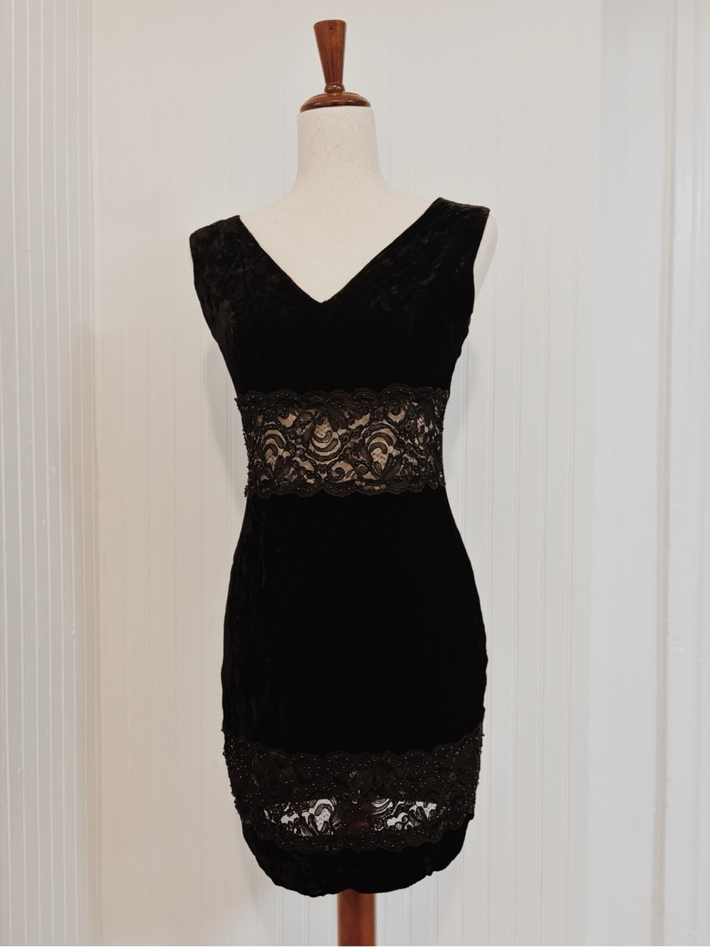 Z. Cavaricci Black Lace-Panel Mini Dress